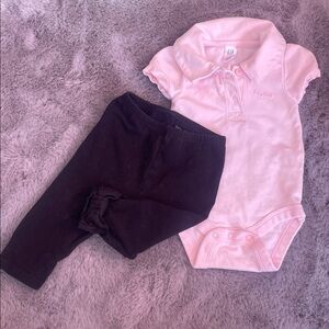 GAP Baby Pink Onesie set. Polo 0-3 month.